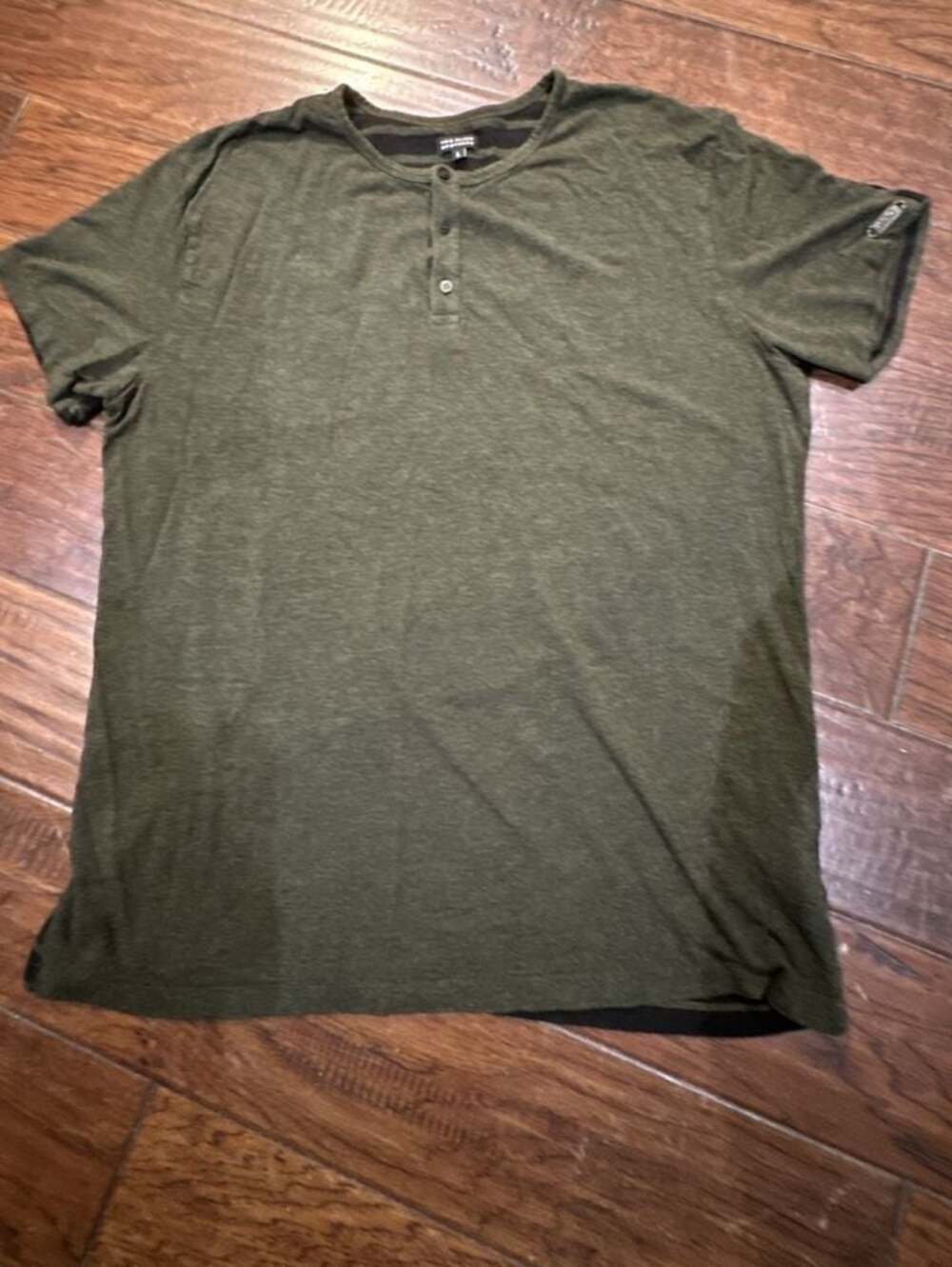Two Blind Brothers Men's Reversible Olive Green‎ and Striped Short Sleeve Henley
